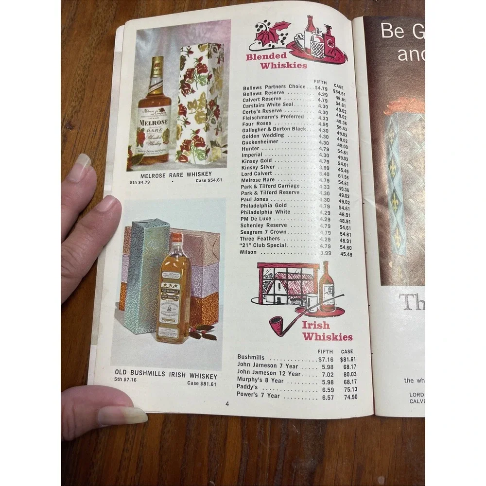 Vintage Spirits And Wine Catalog Liquor 1960‎ New York Christmas Edition Bourbon